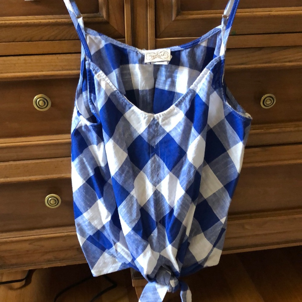 Eyelash Couture Checkered Tank Top